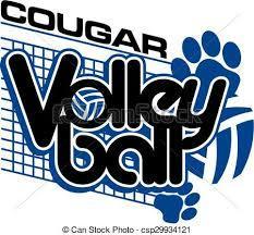 Blue Cougars Volleyball clip art